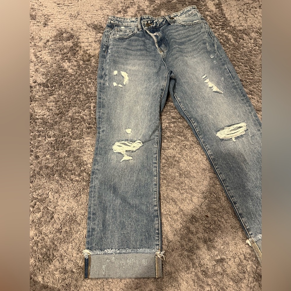 NWOT Women's Criss Cross Vintage-Like Boyfriend Jeans - Picture 6 of 7